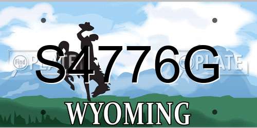S4776G Wyoming License Plate