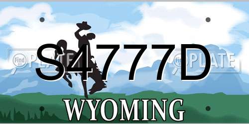 S4777D Wyoming License Plate