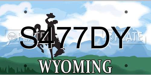 S477DY Wyoming License Plate