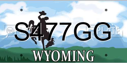 S477GG Wyoming License Plate