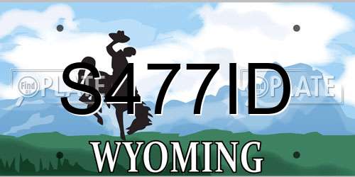 S477ID Wyoming License Plate