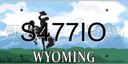 S477IO Wyoming License Plate
