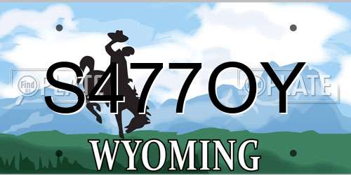 S477OY Wyoming License Plate