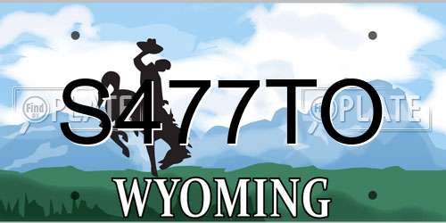 S477TO Wyoming License Plate