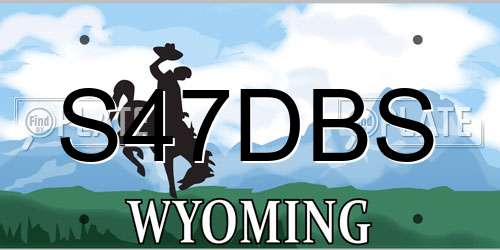 S47DBS Wyoming License Plate