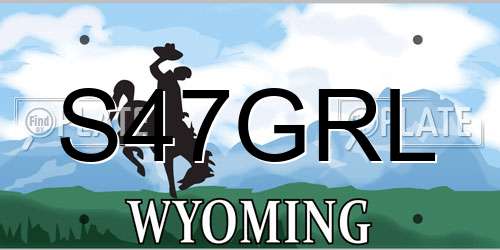 S47GRL Wyoming License Plate