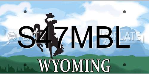 S47MBL Wyoming License Plate