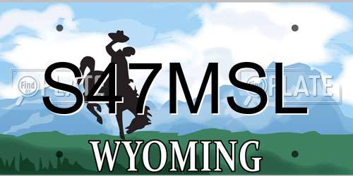S47MSL Wyoming License Plate