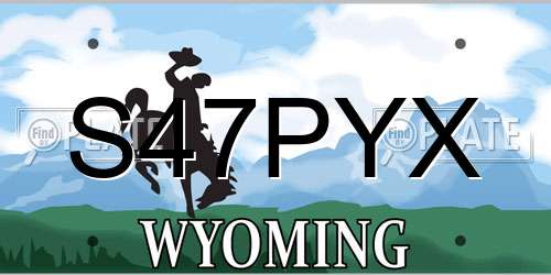 S47PYX Wyoming License Plate