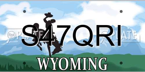 S47QRI Wyoming License Plate