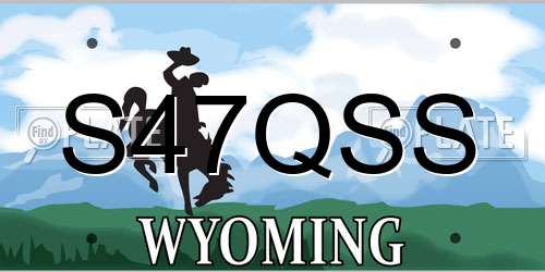 S47QSS Wyoming License Plate