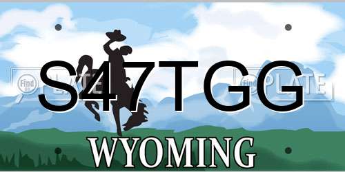 S47TGG Wyoming License Plate