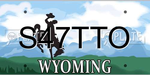 S47TTO Wyoming License Plate