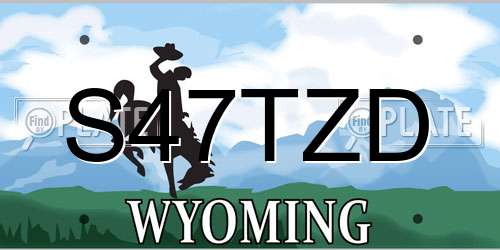 S47TZD Wyoming License Plate