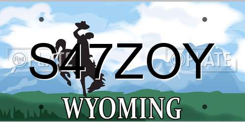 S47ZOY Wyoming License Plate