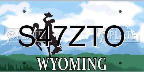S47ZTO Wyoming License Plate