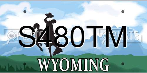 S480TM Wyoming License Plate