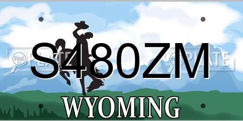 S480ZM Wyoming License Plate