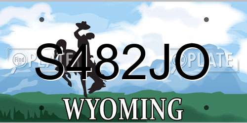 S482JO Wyoming License Plate