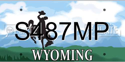 S487MP Wyoming License Plate
