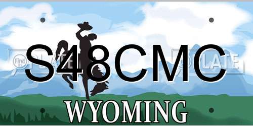 S48CMC Wyoming License Plate