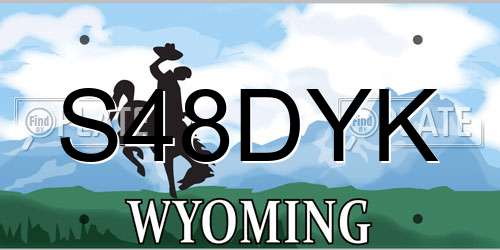 S48DYK Wyoming License Plate