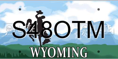 S48OTM Wyoming License Plate