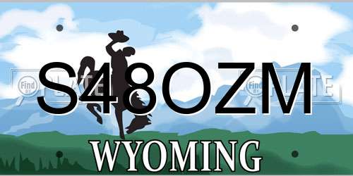 S48OZM Wyoming License Plate