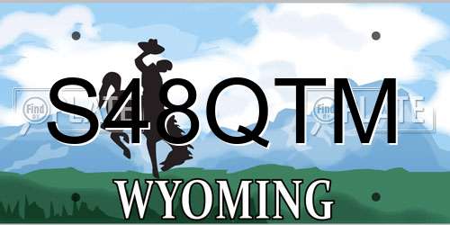 S48QTM Wyoming License Plate