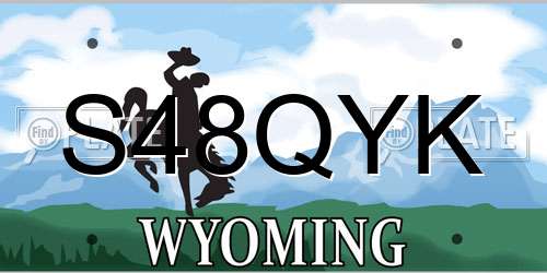S48QYK Wyoming License Plate