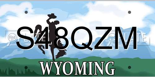 S48QZM Wyoming License Plate