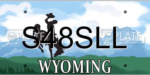 S48SLL Wyoming License Plate