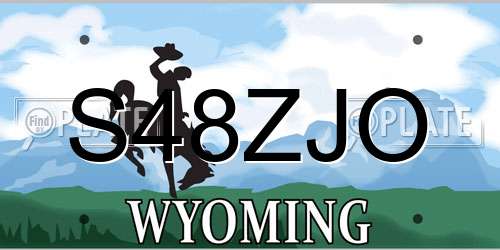 S48ZJO Wyoming License Plate