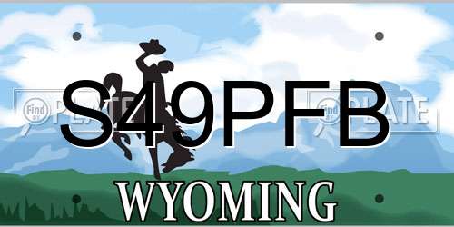 S49PFB Wyoming License Plate