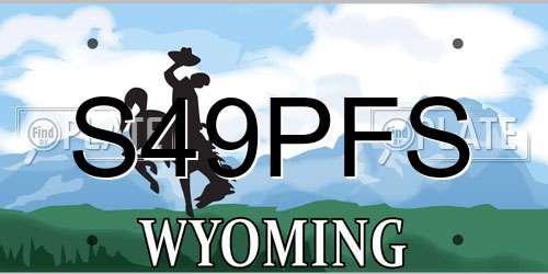 S49PFS Wyoming License Plate