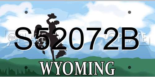 S52072B Wyoming License Plate