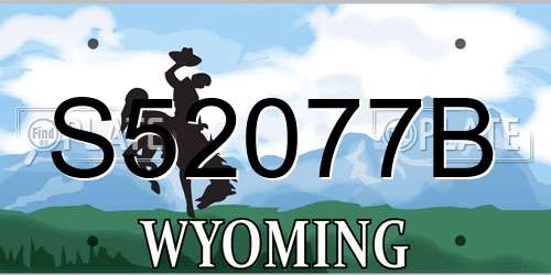 S52077B Wyoming License Plate
