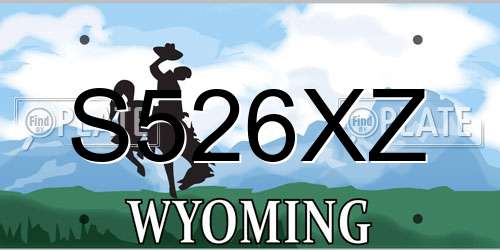 S526XZ Wyoming License Plate