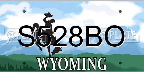 S528BO Wyoming License Plate