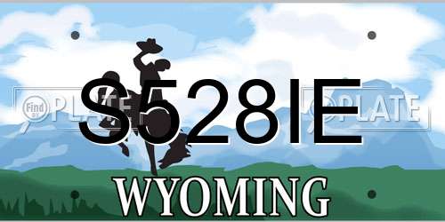 S528IE Wyoming License Plate