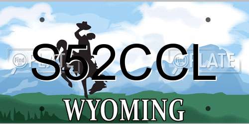 S52CCL Wyoming License Plate