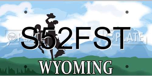 S52FST Wyoming License Plate