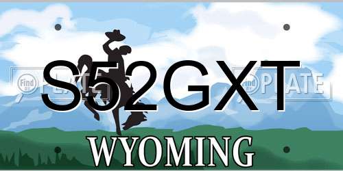 S52GXT Wyoming License Plate