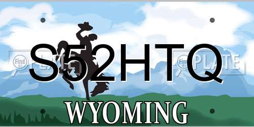 S52HTQ Wyoming License Plate