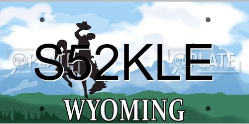 S52KLE Wyoming License Plate