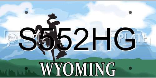 S552HG Wyoming License Plate