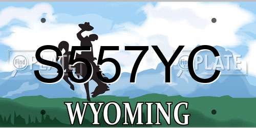 S557YC Wyoming License Plate