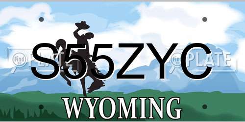 S55ZYC Wyoming License Plate