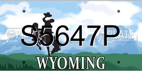 S5647P Wyoming License Plate