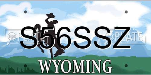 S56SSZ Wyoming License Plate